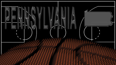 Pennsylvania on Basketball Court, National Theme Conceptの写真素材
