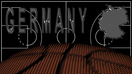 Germany on Basketball Court, National Theme Conceptの写真素材