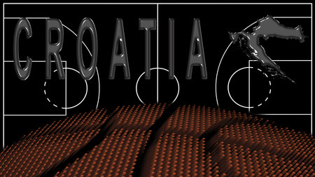 Croatia on Basketball Court, National Theme Conceptの写真素材