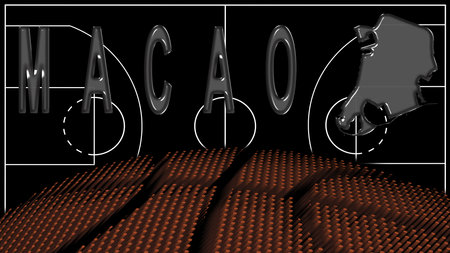 Macao on Basketball Court, National Theme Conceptの写真素材
