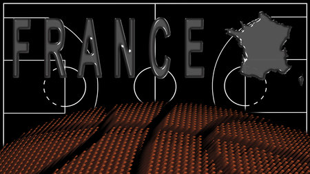 France on Basketball Court, National Theme Conceptの写真素材