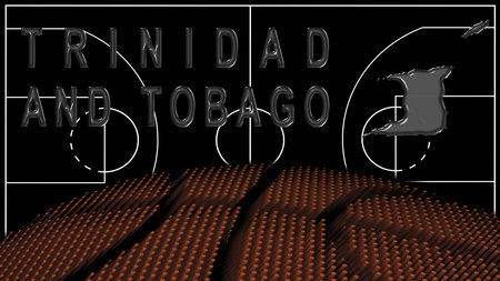 Trinidad and Tobago on Basketball Court, National Theme Conceptの写真素材