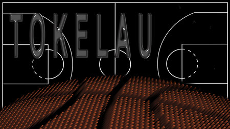 Tokelau on Basketball Court, National Theme Conceptの写真素材