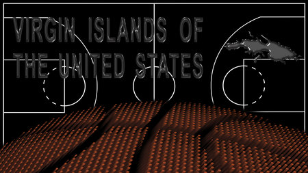 Virgin Islands US on Basketball Court, National Theme Conceptの写真素材