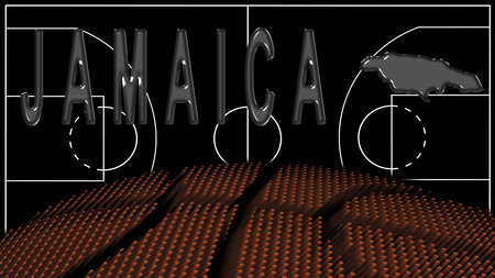 Jamaica on Basketball Court, National Theme Conceptの写真素材
