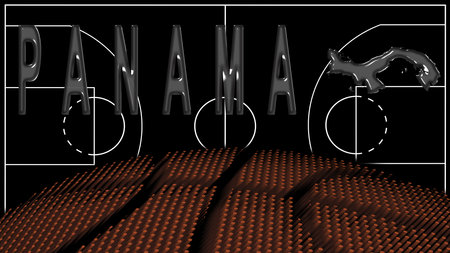Panama on Basketball Court, National Theme Conceptの写真素材
