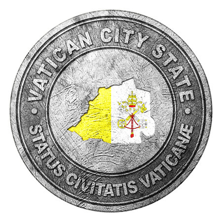 Vatican Flag Button with Map, Coin Styleの写真素材