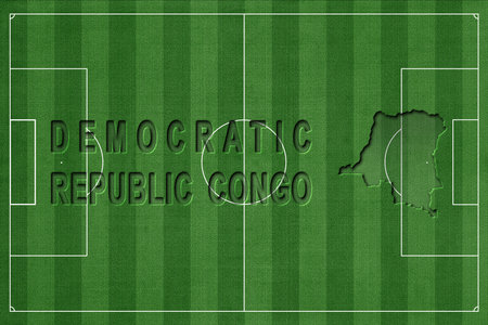 Democratic Republic Congo on Soccer Field, National Team Conceptの写真素材