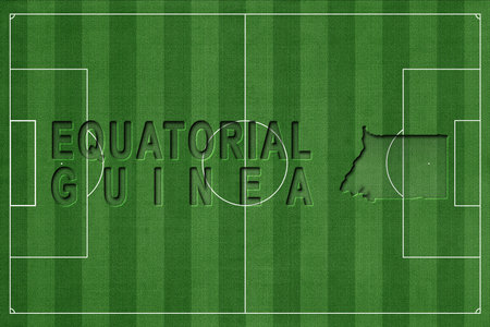 Equatorial Guinea on Soccer Field, National Team Conceptの写真素材