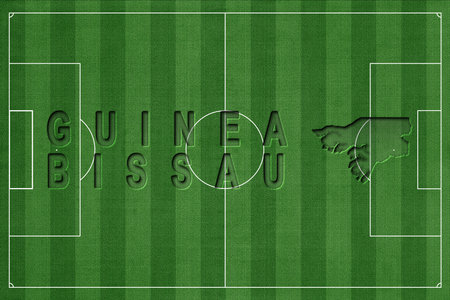 Guinea Bissau on Soccer Field, National Team Conceptの写真素材