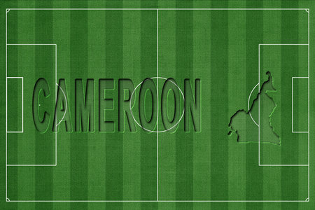 Cameroon on Soccer Field, National Team Conceptの写真素材