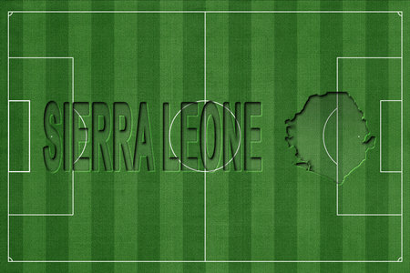 Sierra Leone on Soccer Field, National Team Conceptの写真素材