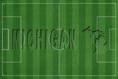 Michigan on Soccer Field, National Team Conceptの写真素材