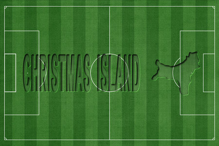 Christmas Island on Soccer Field, National Team Conceptの写真素材