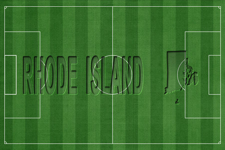 Rhode Island on Soccer Field, National Team Conceptの写真素材
