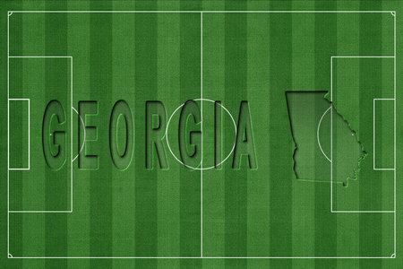 Georgia on Soccer Field, National Team Conceptの写真素材