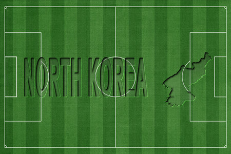 North Korea on Soccer Field, National Team Conceptの写真素材