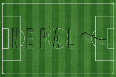 Nepal on Soccer Field, National Team Conceptの写真素材
