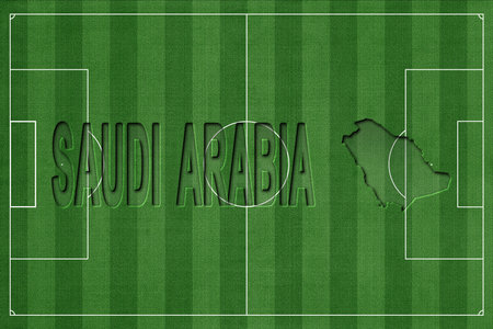 Saudi Arabia on Soccer Field, National Team Conceptの写真素材