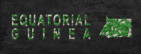 Map of Equatorial Guinea Reforestation Green Agenda, Climate Messageの写真素材
