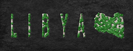 Map of Libya Reforestation Green Agenda, Climate Messageの写真素材