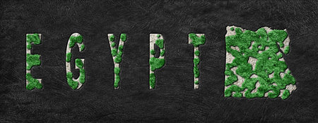 Map of Egypt Reforestation Green Agenda, Climate Messageの写真素材