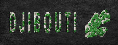Map of Djibouti Reforestation Green Agenda, Climate Messageの写真素材