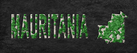 Map of Mauritania Reforestation Green Agenda, Climate Messageの写真素材