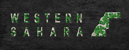 Map of Western Sahara Reforestation Green Agenda, Climate Messageの写真素材