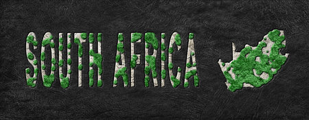 Map of South Africa Reforestation Green Agenda, Climate Messageの写真素材