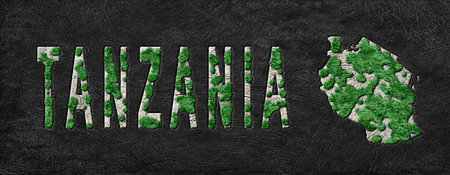 Map of Tanzania Reforestation Green Agenda, Climate Messageの写真素材