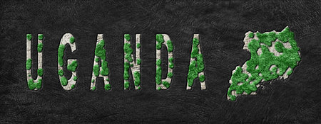 Map of Uganda Reforestation Green Agenda, Climate Messageの写真素材