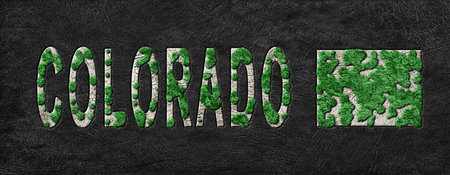 Map of Colorado Reforestation Green Agenda, Climate Messageの写真素材