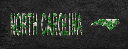 Map of North Carolina Reforestation Green Agenda, Climate Messageの写真素材