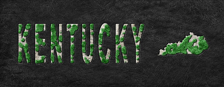 Map of Kentucky Reforestation Green Agenda, Climate Messageの写真素材