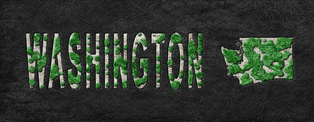 Map of Washington Reforestation Green Agenda, Climate Messageの写真素材