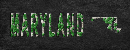 Map of Maryland Reforestation Green Agenda, Climate Messageの写真素材