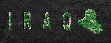 Map of Iraq Reforestation Green Agenda, Climate Messageの写真素材