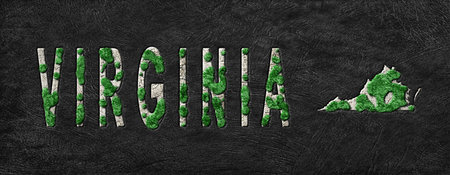 Map of Virginia Reforestation Green Agenda, Climate Messageの写真素材