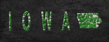 Map of Iowa Reforestation Green Agenda, Climate Messageの写真素材