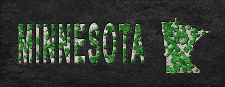 Map of Minnesota Reforestation Green Agenda, Climate Messageの写真素材