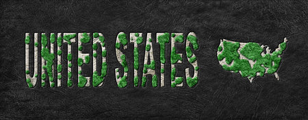 Map of United States Reforestation Green Agenda, Climate Messageの写真素材