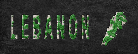 Map of Lebanon Reforestation Green Agenda, Climate Messageの写真素材