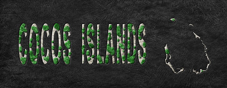 Map of Cocos Islands Reforestation Green Agenda, Climate Message