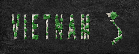 Map of Vietnam Reforestation Green Agenda, Climate Messageの写真素材