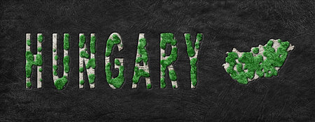 Map of Hungary Reforestation Green Agenda, Climate Messageの写真素材