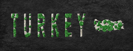 Map of Turkey Reforestation Green Agenda, Climate Messageの写真素材