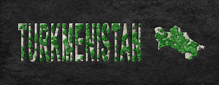 Map of Turkmenistan Reforestation Green Agenda, Climate Messageの写真素材