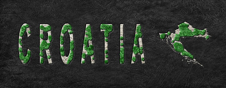 Map of Croatia Reforestation Green Agenda, Climate Messageの写真素材