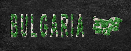 Map of Bulgaria Reforestation Green Agenda, Climate Messageの写真素材